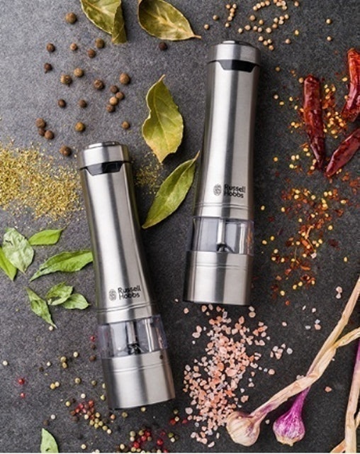 Russell Hobbs Salt & Pepper Mills - Brushed Stainless Steel RHPK4000