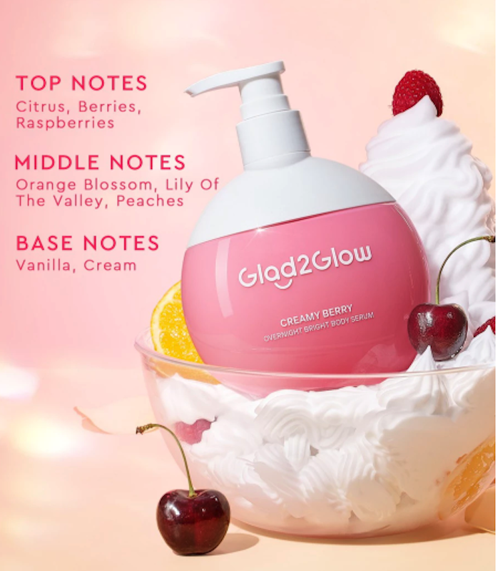 Glad2Glow Creamy Berry Overnight Bright Body Serum