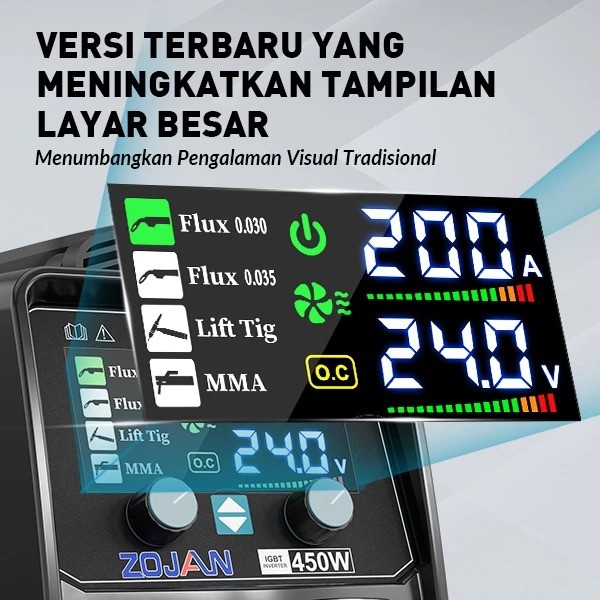 ZOJAN Mesin Las Cerdas 3in1 Inverter MIG-200LCD