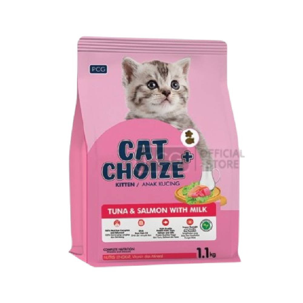 Cat Choize Plus Dry Cat Food Kitten Tuna & Salmon with Milk Flavor 1.1 Kg 1