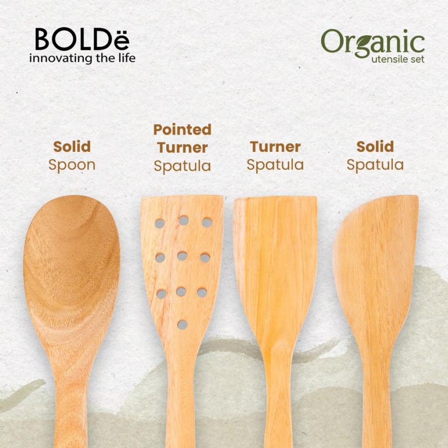 BOLDe Indonesia BOLDë Organic Utensil Set 4 Pcs Wood Series