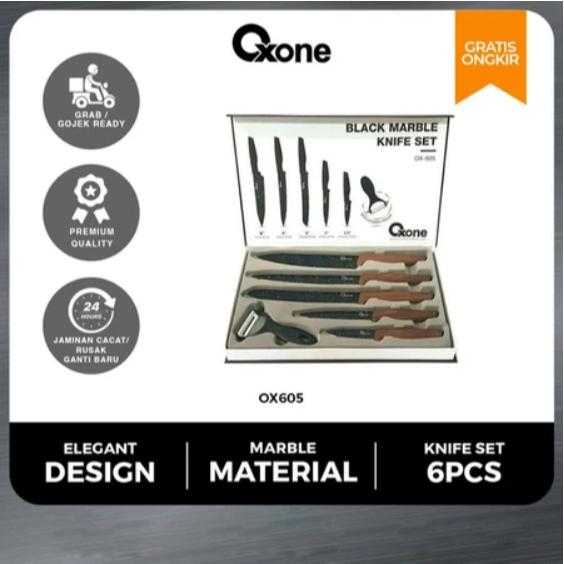 Oxone Black Marble Knife Set 5