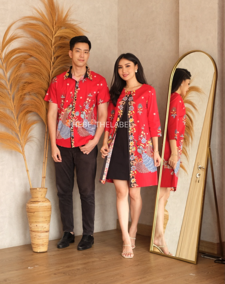 HEBE Ishana Red Batik Cheongsam Chinese New Year