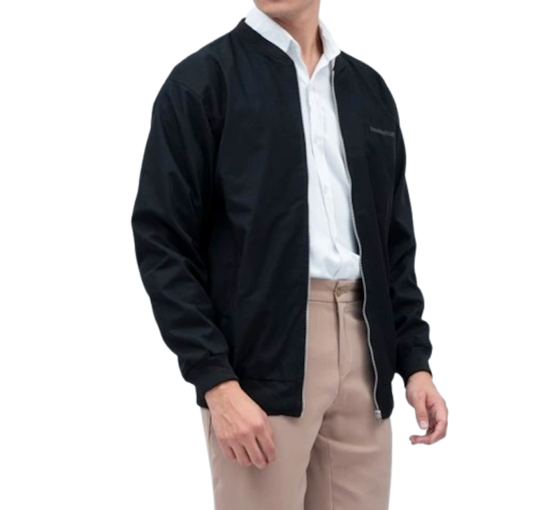 Houseofcuff Jaket Bomber Polos Windbreaker Hitam 1