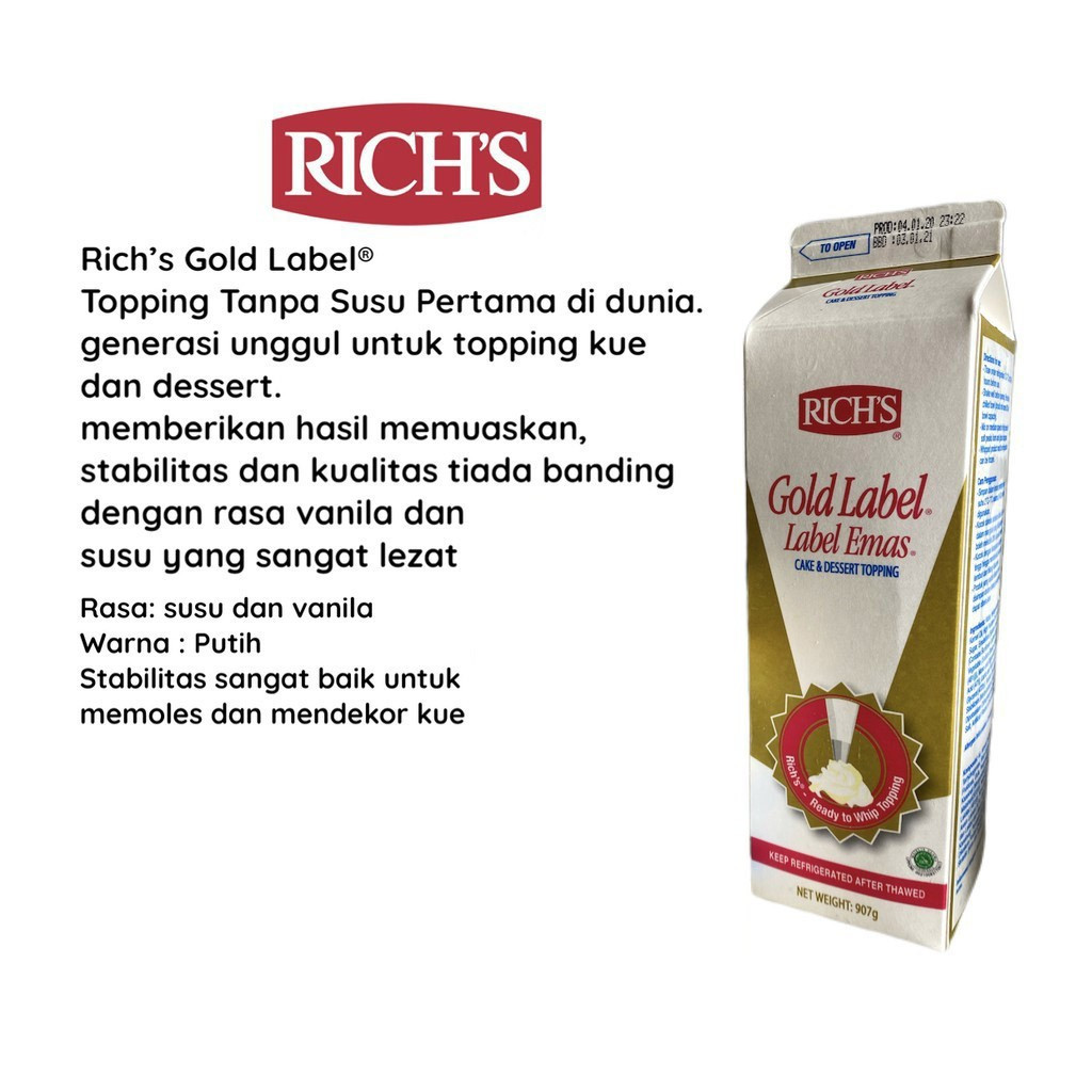 Rich Products Corporation Rich's Gold Label