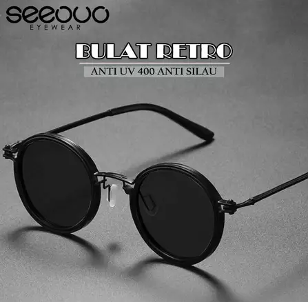  Seeouo Sunglasses Retro Stylish Black Gun 10749