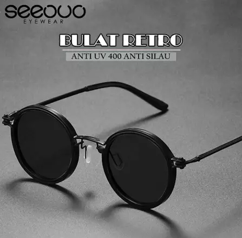 Seeouo Sunglasses Retro Stylish Black Gun 2