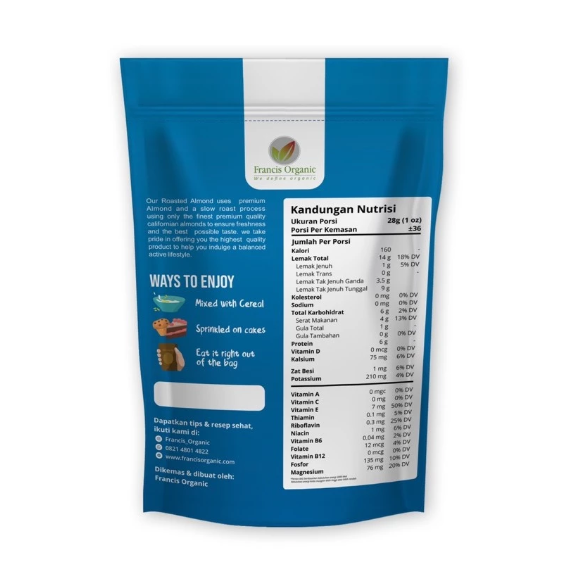  Francis Organic Roasted Almond Premium