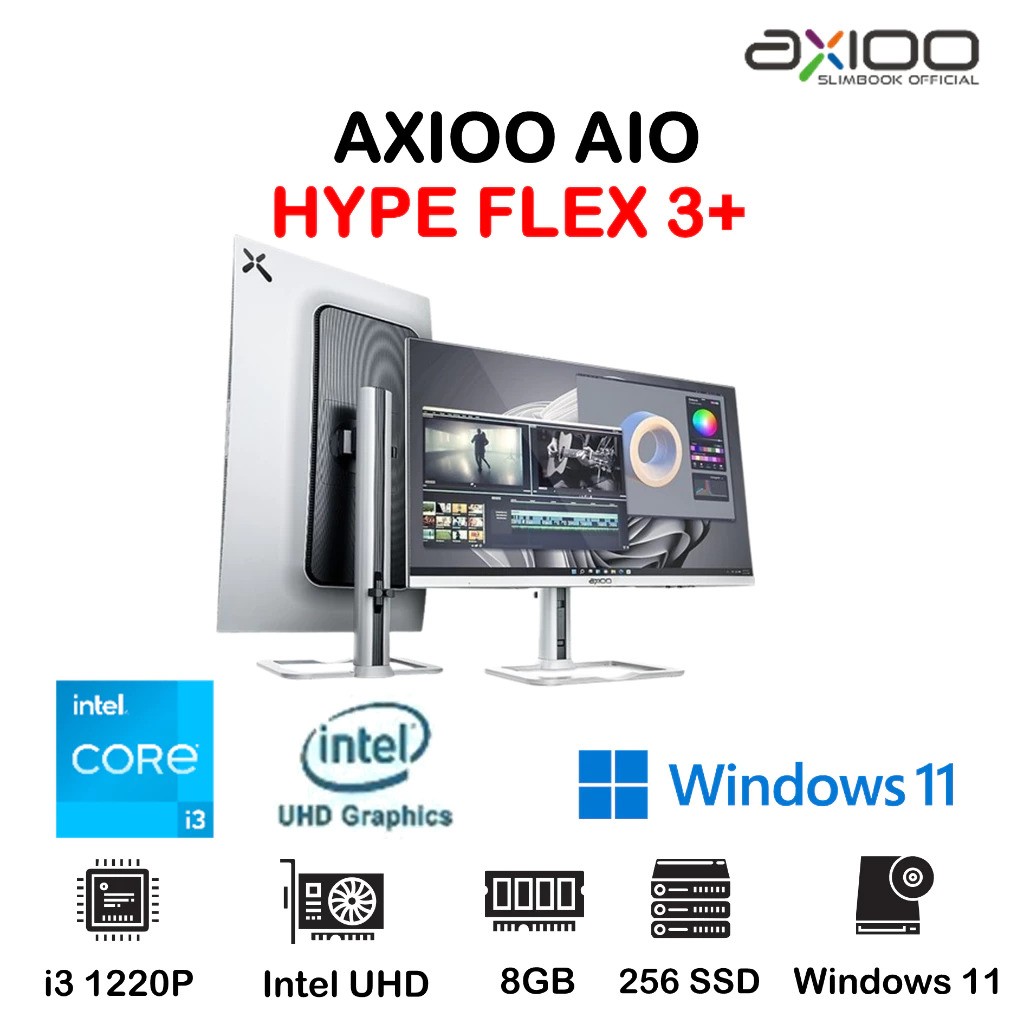 Tera Data Indonusa Axioo All in One Hype Flex 3+ Core i3 1220p 8GB/256GB