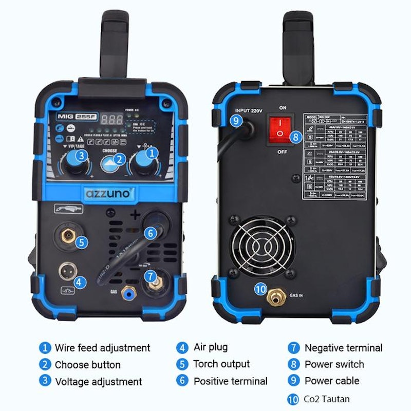Azzuno 4-in-1 Multiprocess MIG Welder 3