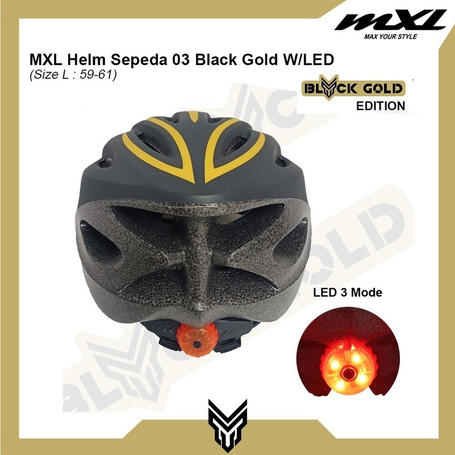  MXL Helm Sepeda 03 Black Gold 