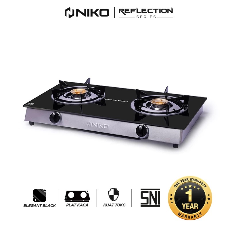 Niko Elektronik Indonesia Niko Reflection Series Kompor Gas 2 Tungku