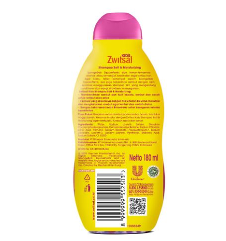 Unilever Zwitsal Kids Shampoo Soft & Moisturizing Pink
