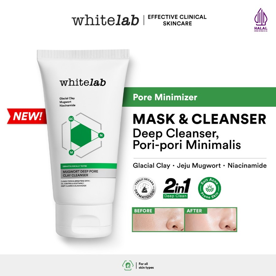 Natura Deca Kosmetika Whitelab Mugwort Deep Pore Clay Cleanser 