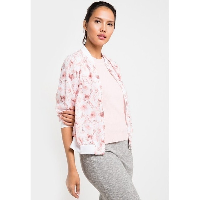 Women Floral Bomber Jacket 1