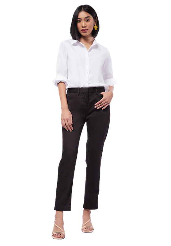 Basic Tapered High Rise Madison Editor Pants 1