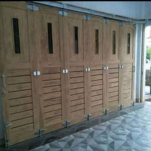 Pintu Garasi Sliding Kayu Jati 3