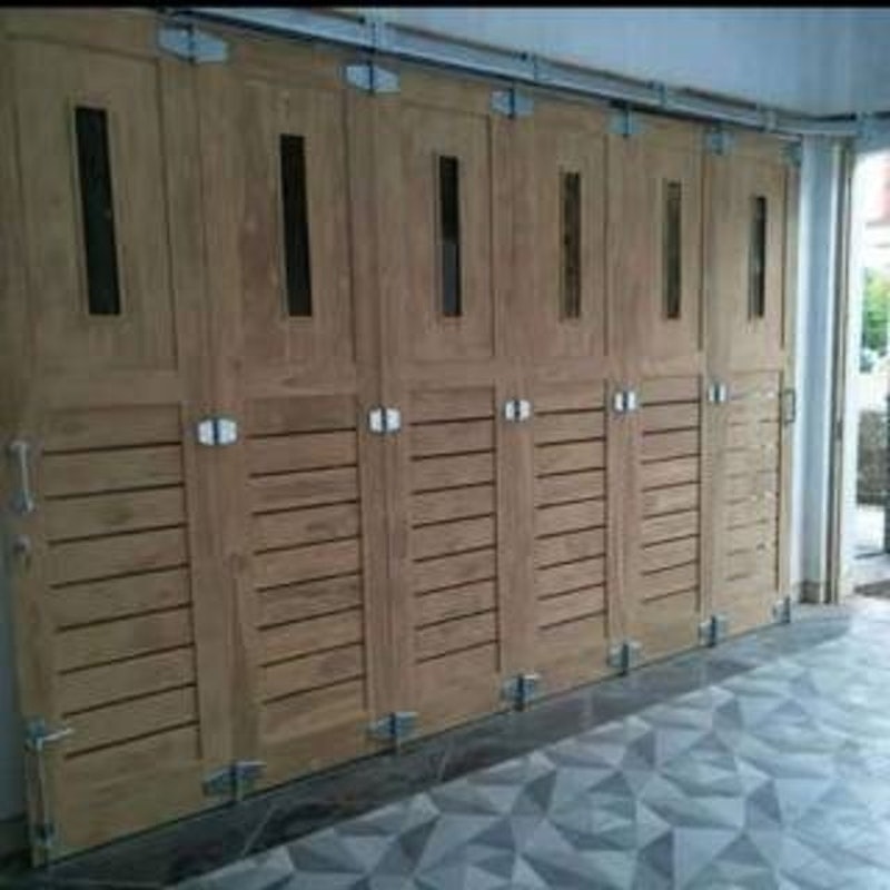Pintu Garasi Sliding Kayu Jati 3