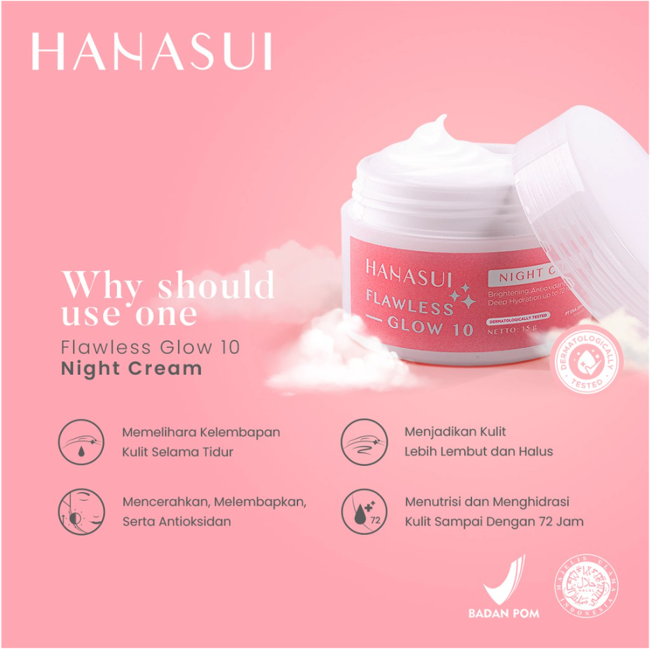 Eka Jaya Internasional Hanasui Flawless Glow 10 Night Cream