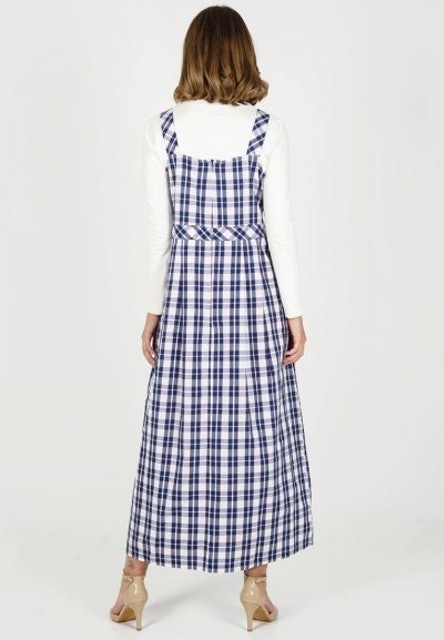 Novel Mice Navy Plaids Sleeveless Dress