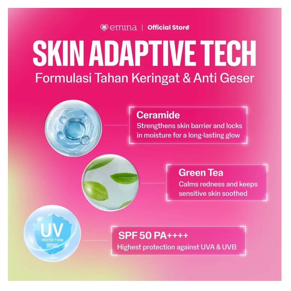 Paragon Technology and Innovation Emina Glow Vibe 3 in 1 Skincare Cushion SPF 50 PA++++ W04 Dune