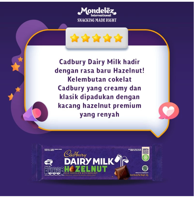 Mondelez Cadbury Dairy Milk Hazelnut