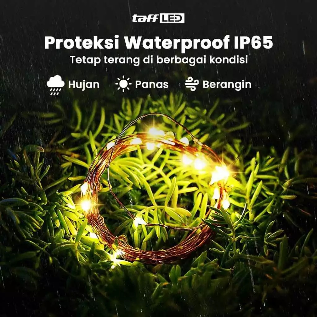Taffware Indonesia TaffLED Lampu Hias Dekorasi 100 LED with Solar Panel  M071