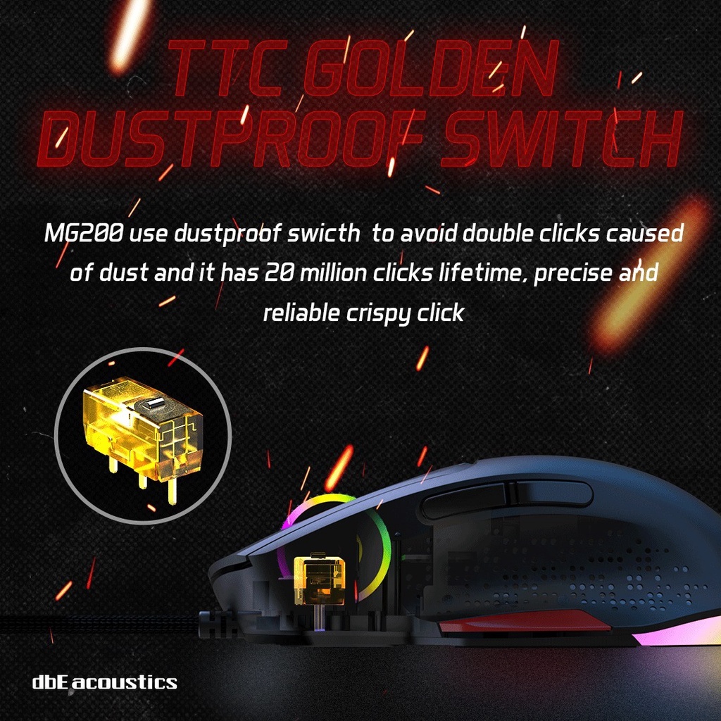 dBE dbE Programmable Ergonomic Gaming Mouse MG200