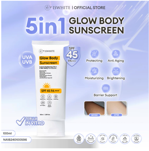 ISWHITE Glow Body Sunscreen SPF 45 PA+++ 2