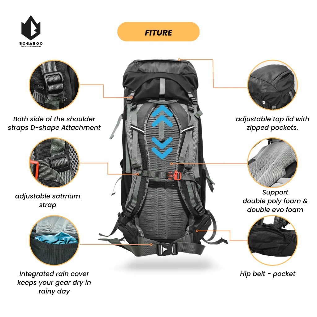 Bogaboo Indonesia Bogaboo Morigus 60L + Cover Bag Carrier Ultralight
