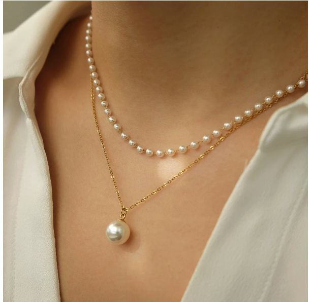 Velour Jewels Ioana Gold Pearl Choker Necklace Set