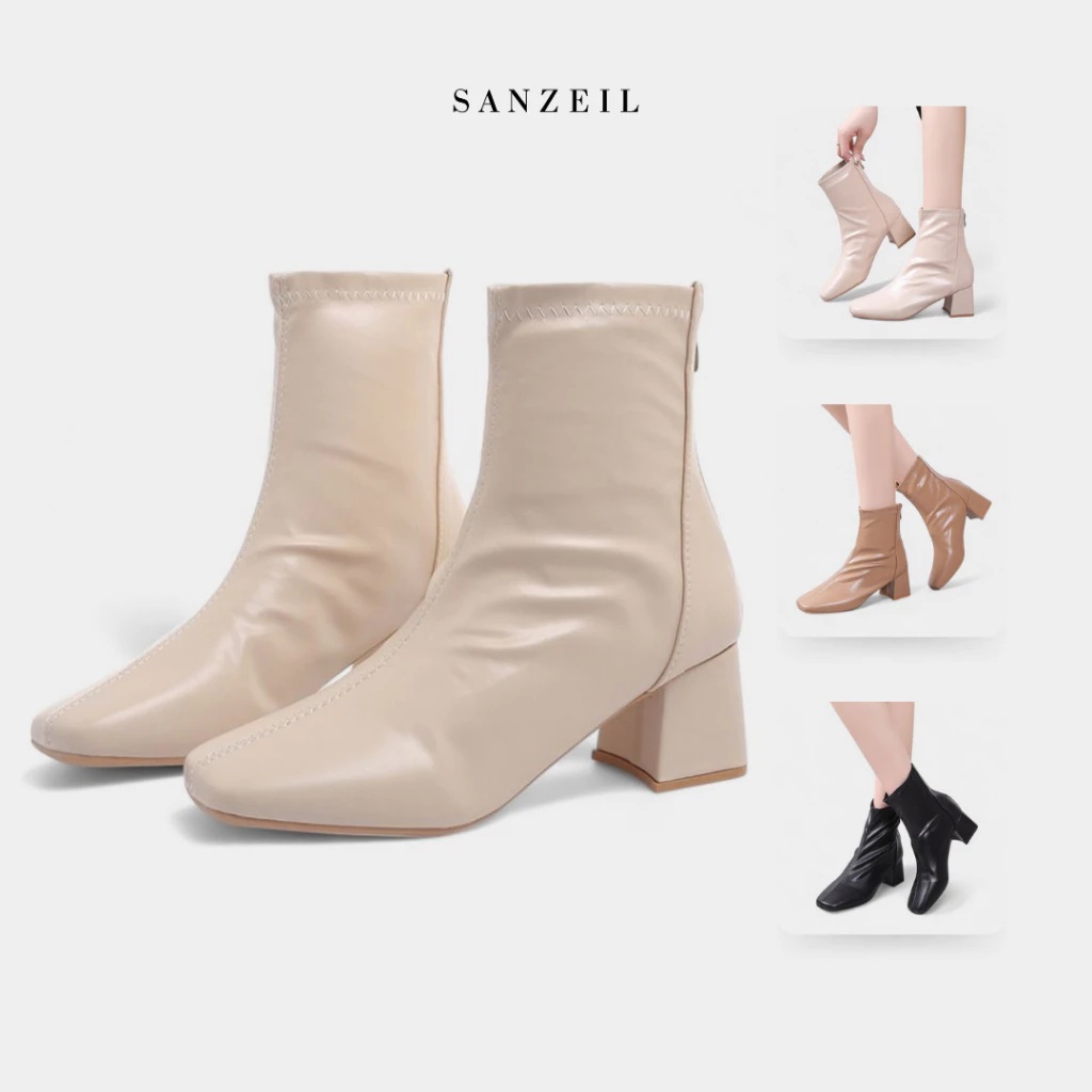 Sanzeilstore SANZEIL Boots Sepatu Kulit Wanita 20244