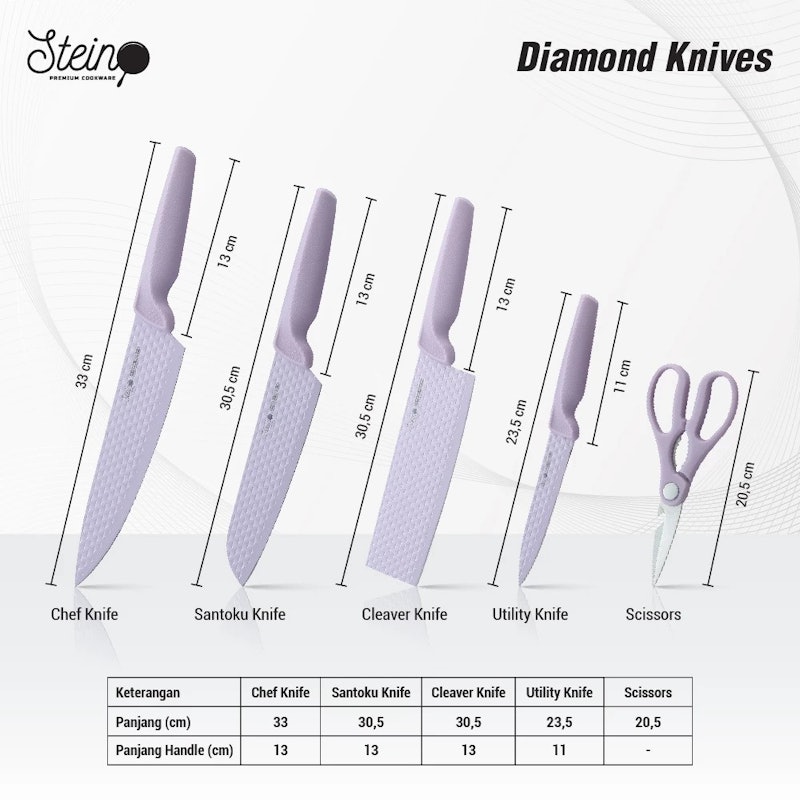 Stein Diamond Knife Set Pink 6 in 1 4