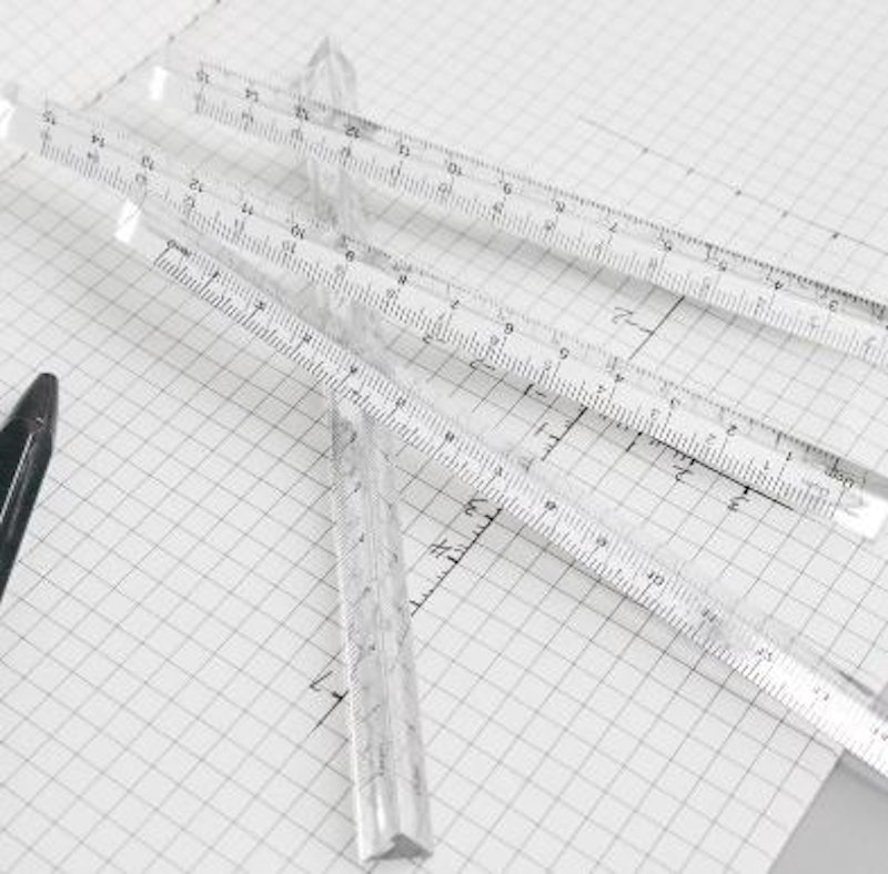Triangular Prism Clear Ruler Stick 15cm 5