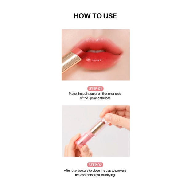 Herbio Herbal Alami MERYTHOD Glossy Twotone Lipstick 01 Coral Lover