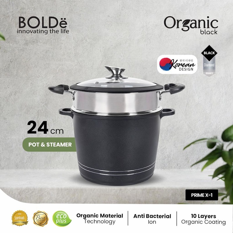 BOLDe Organic Black Series Pot + Steamer 2