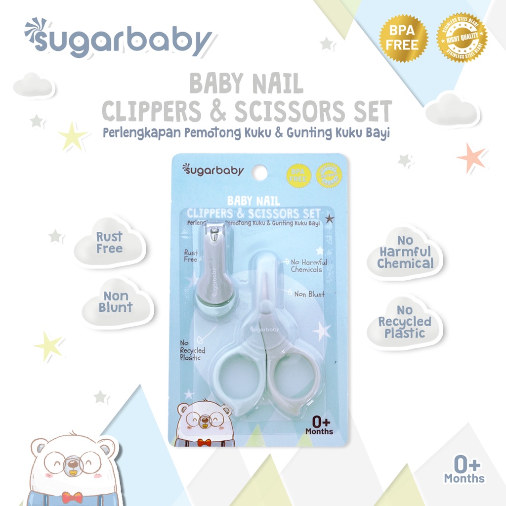 Sugar Baby 2 in1 Baby Nail Clippers & Scissors Set 