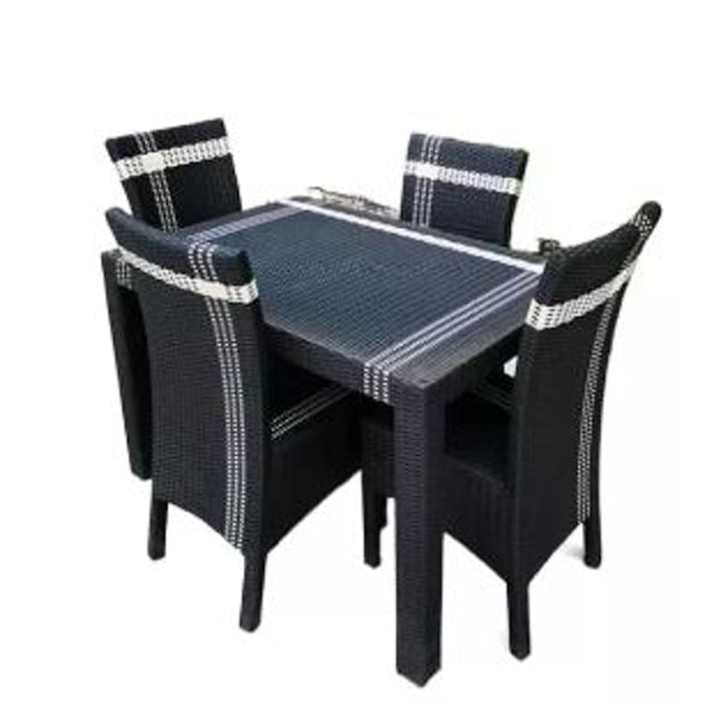 Set Meja dan 4 Kursi Rotan Sintetis Minimalis 4