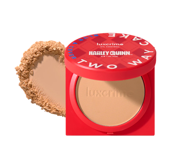 Luxury Cantika Indonesia Luxcrime Harley Quinn Blur & Cover Two Way Cake Oil Control Custard