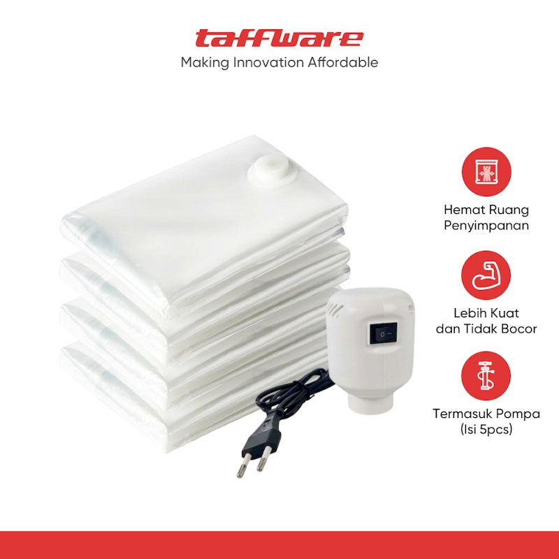 TaffPACK Kantong Plastik Pakaian Vacuum Bag with Electric Pump - SH5