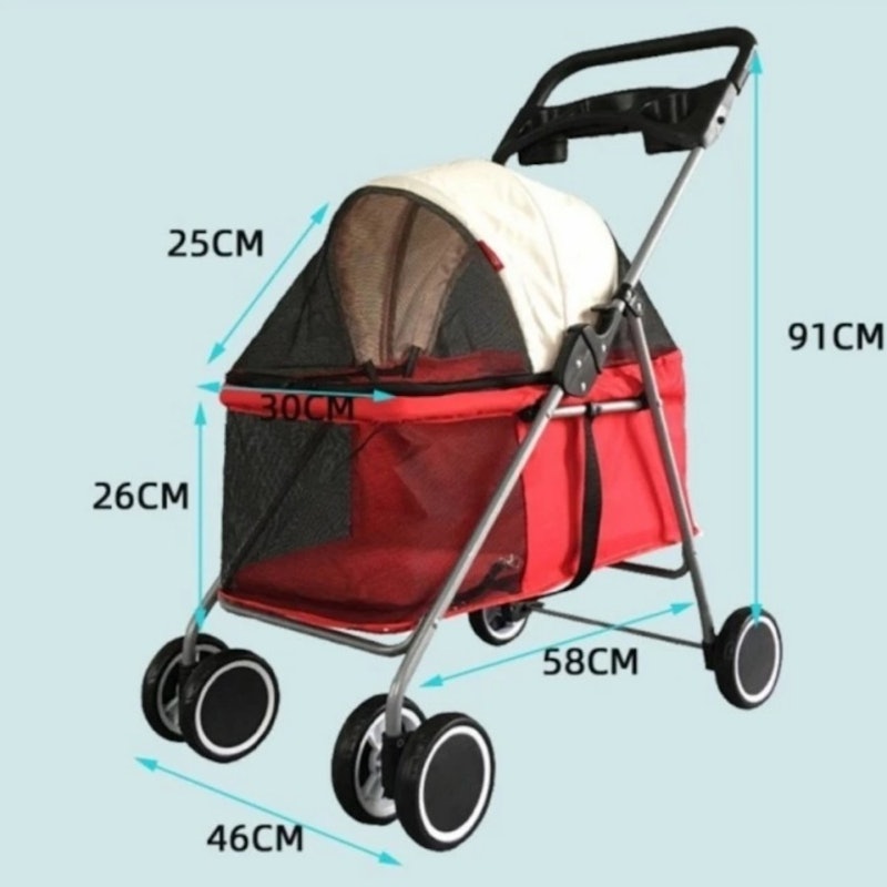 Pet Travel Stroller Oxford Fabric 2
