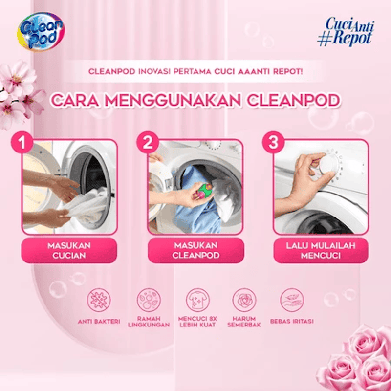 Clean Pod Laundry Detergent Pod Pink Romance 2