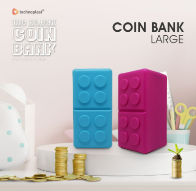 Technoplast  Big Block Coin Bank Large