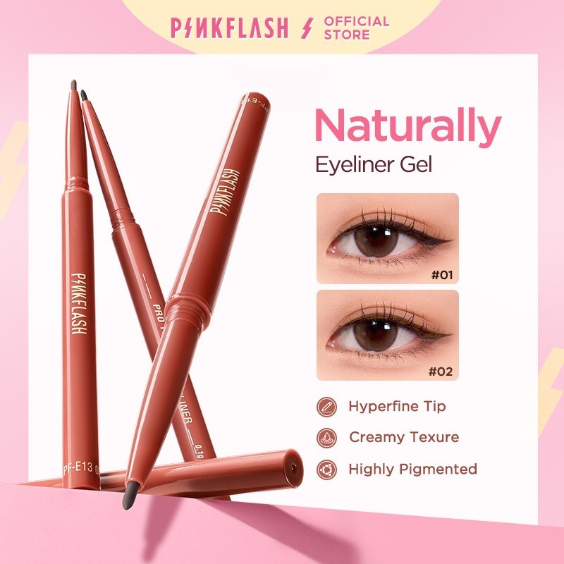 FCL Internasional Indonesia PINKFLASH Hyperfine Smooth Gel Eyeliner Pencil - Brown 02 