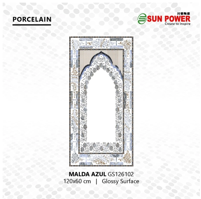 Sun Power Ceramics Sun Power Lantai Motif Sajadah Masjid Malda Series 
