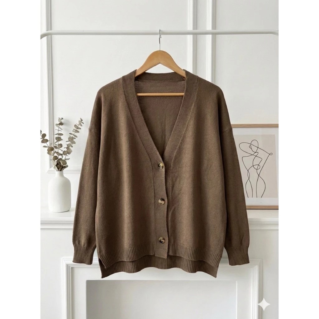  Dailyofprincess Kahiyang Cardigan Wanita Oversize Rajut Katun