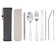 Set 9 Isi Sedotan Garpu Sendok Sumpit Pisau Stainless Travel 1