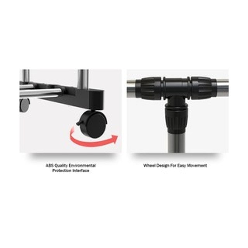 Stand Hanger Double Sisi Satu Rak Dengan 4 Roda Asli Portable 2