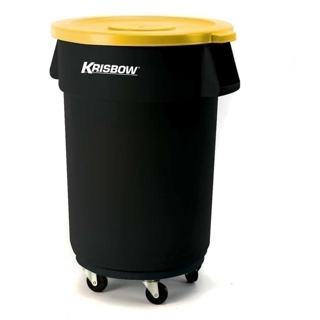 Round Bin Black 120L & Yellow Cover ｜ 10037927