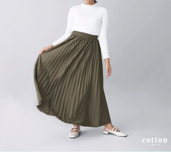 Cottonink Duo Kreasindo Cotton Inch Kalula Rok Plisket Panjang Wanita